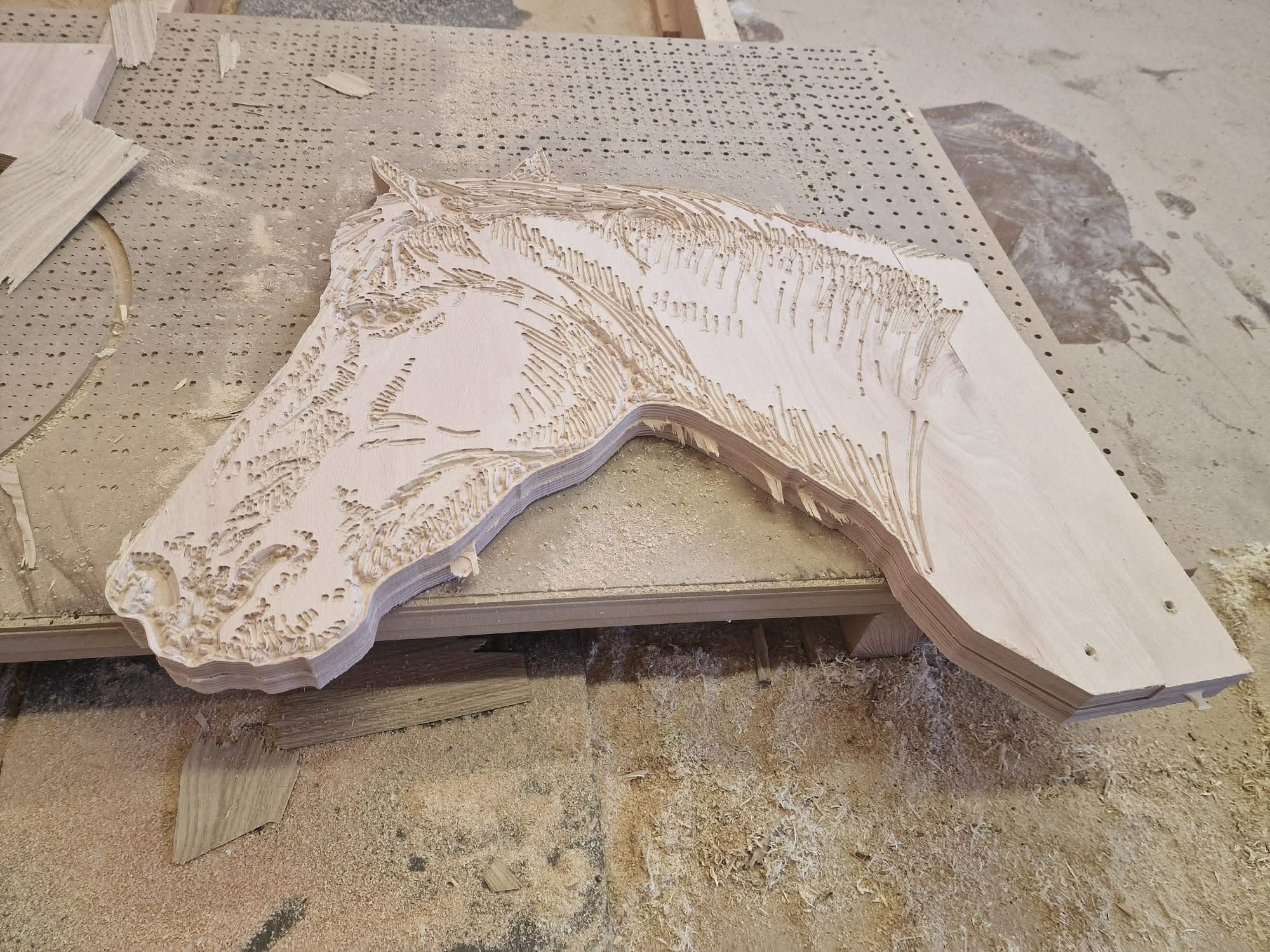 Dřevěný kůň pro děti - velký, ruční výroba 6 (CNC frézování)